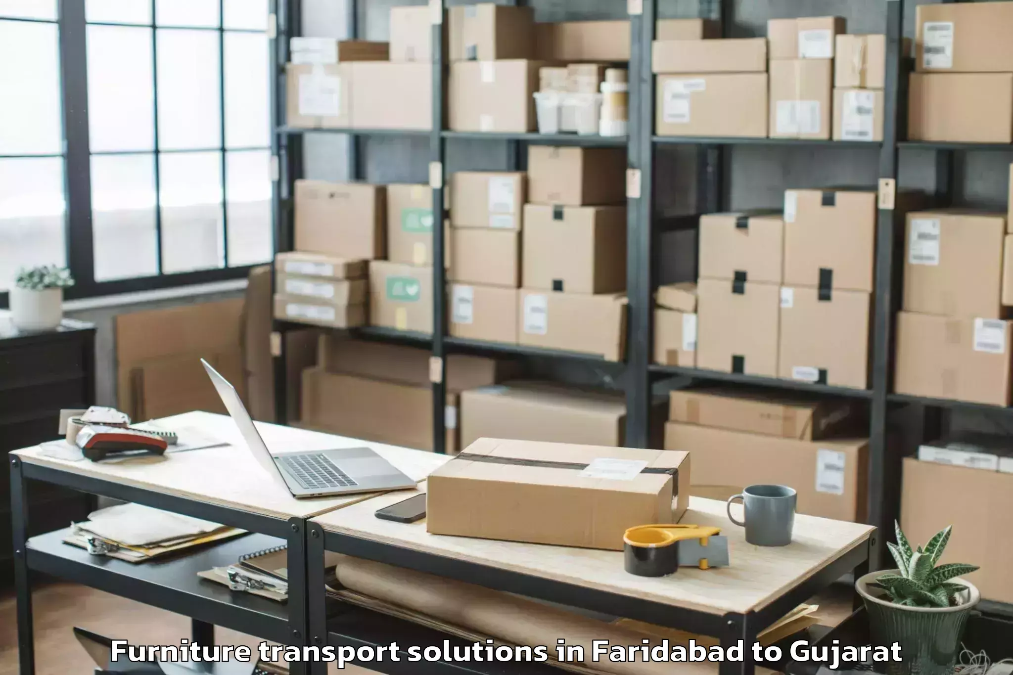 Hassle-Free Faridabad to Jamkandorna Furniture Transport Solutions